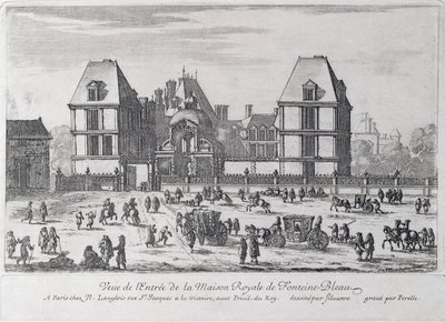 Entrance to the Royal Palace of Fontainebleau, Engraved by Nicolas or Adam Perelle, Published by Nicholas Langlois by Silvestre